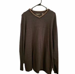 St John's Bay V Neck Pullover Gray 100pct cotton